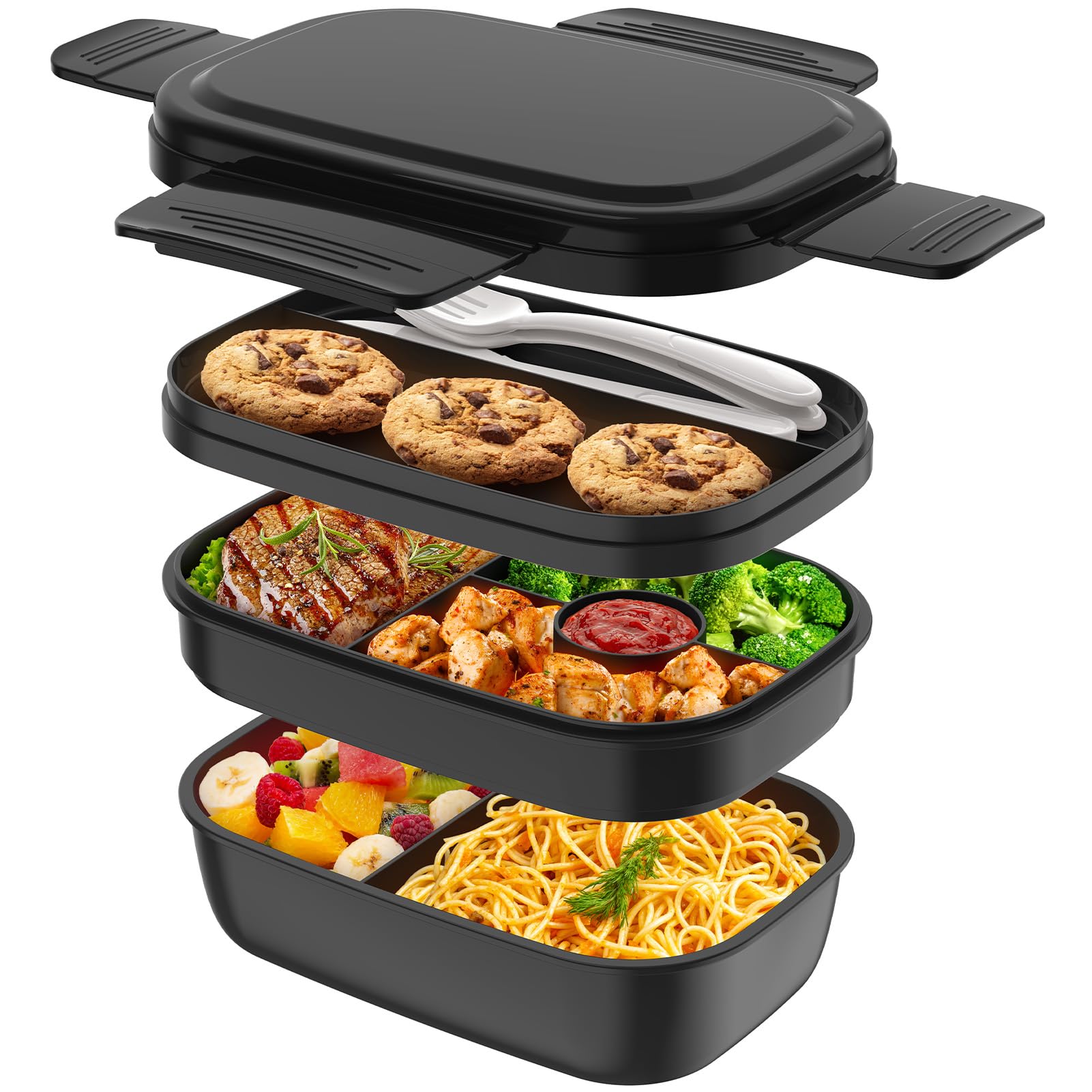 Recipientes Para Almuerzo Bento Box Hometall Para Adultos, 1900 Ml, Con Utensilios - Venta Internacional.