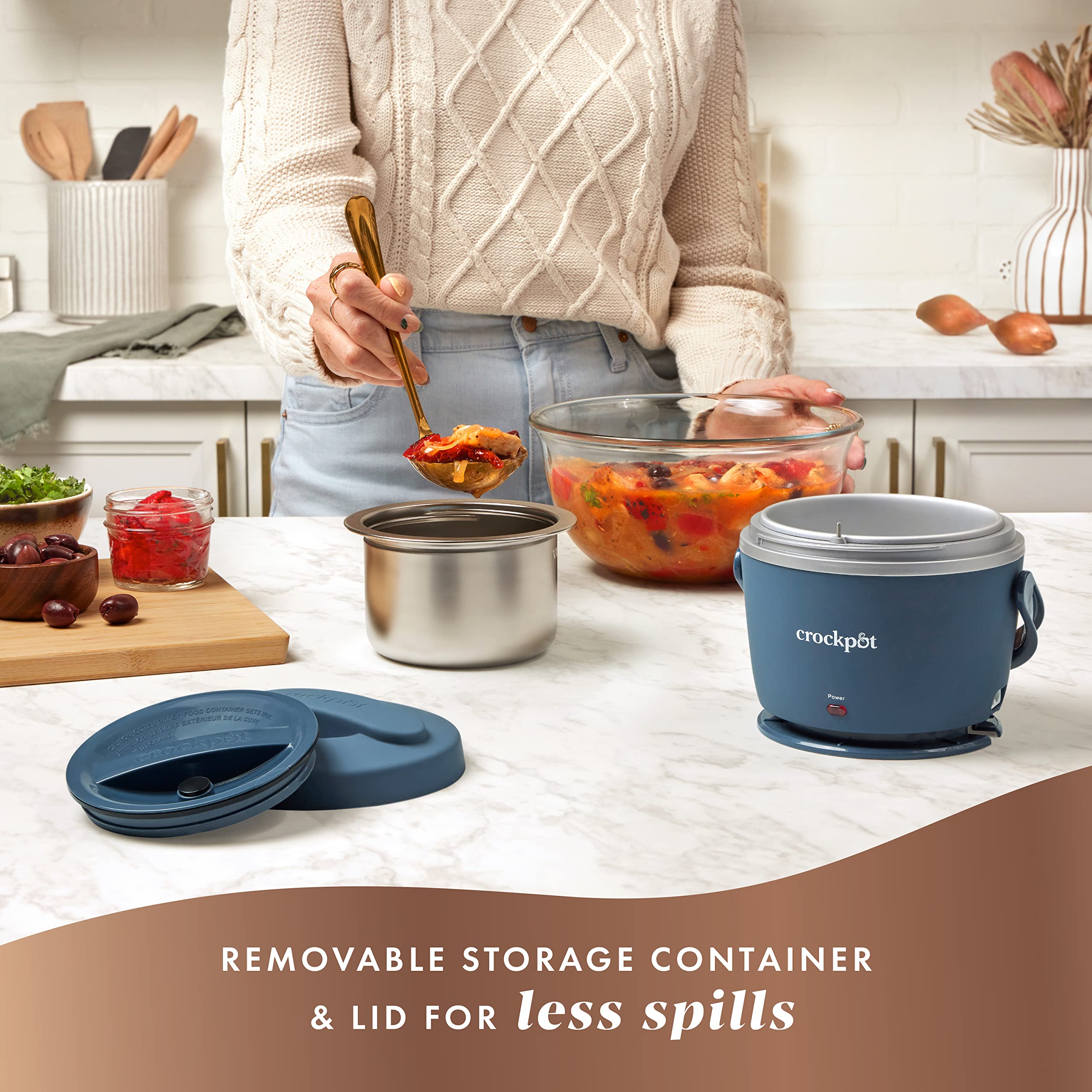 Foto 4 | Lonchera Eléctrica Crock-pot De 600 Ml, Azul Desteñido, Portátil - Venta Internacional.