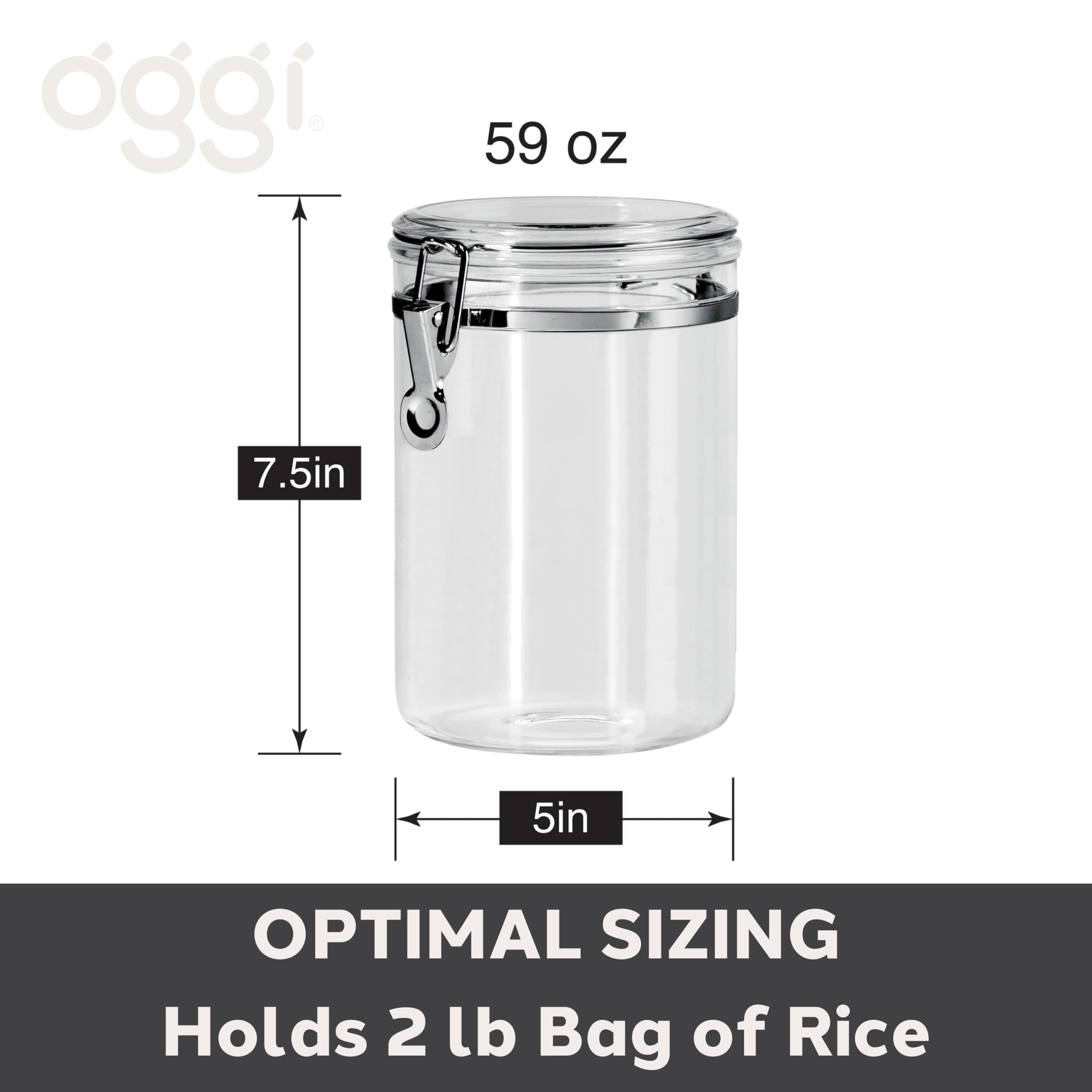 Foto 5 | Recipiente De Almacenamiento De Alimentos Oggi, Recipiente Transparente De 1800 Ml Con Tapa - Venta Internacional.