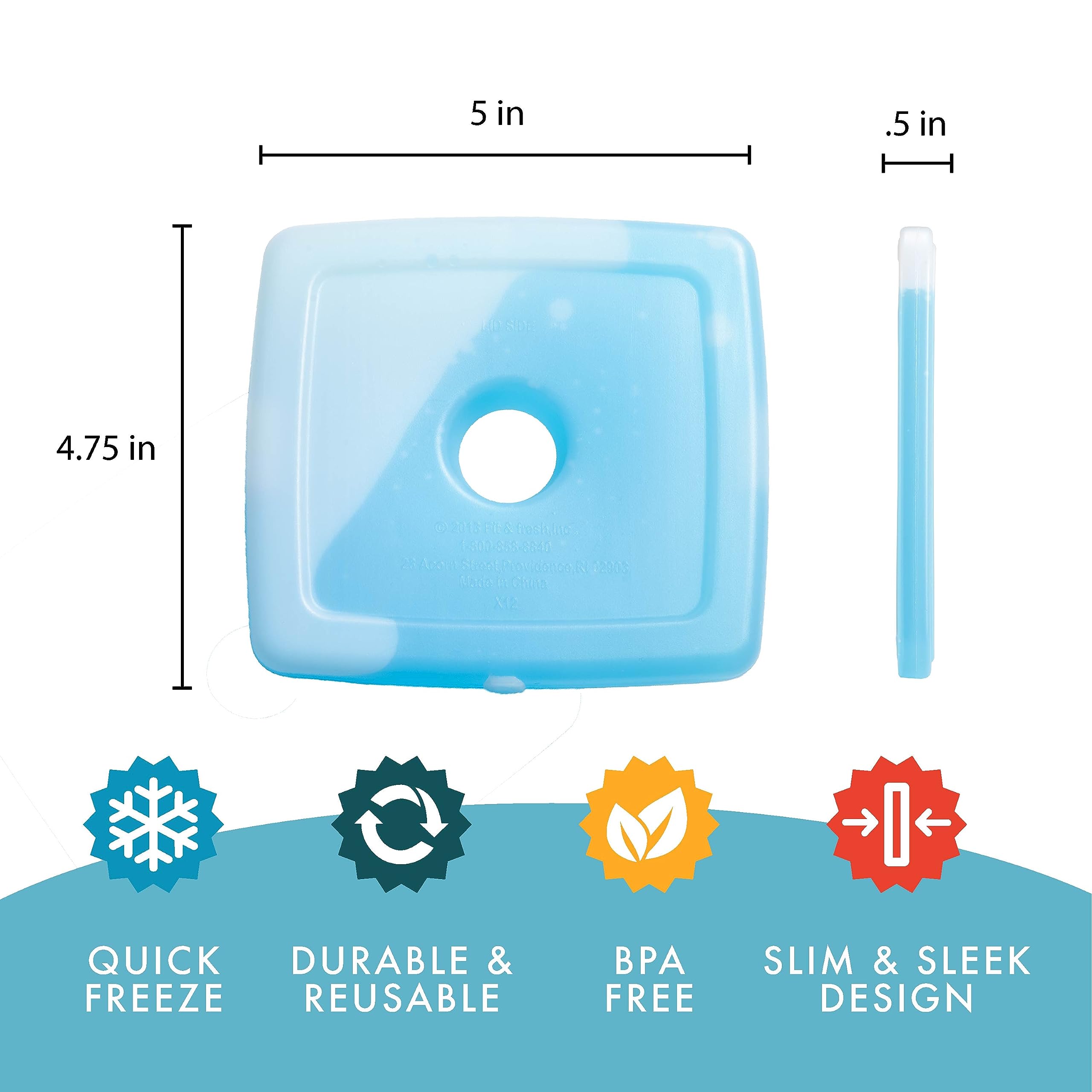 Foto 6 pulgar | Enfriadores Ice Packs Fit + Fresh Cool, Reutilizables, Azules, Paquete De 12 - Venta Internacional.