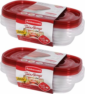 Foto 1 | Recipiente Para Comida Rubbermaid Take Alongs, 950 Ml, 2 Paquetes De 3 - Venta Internacional.