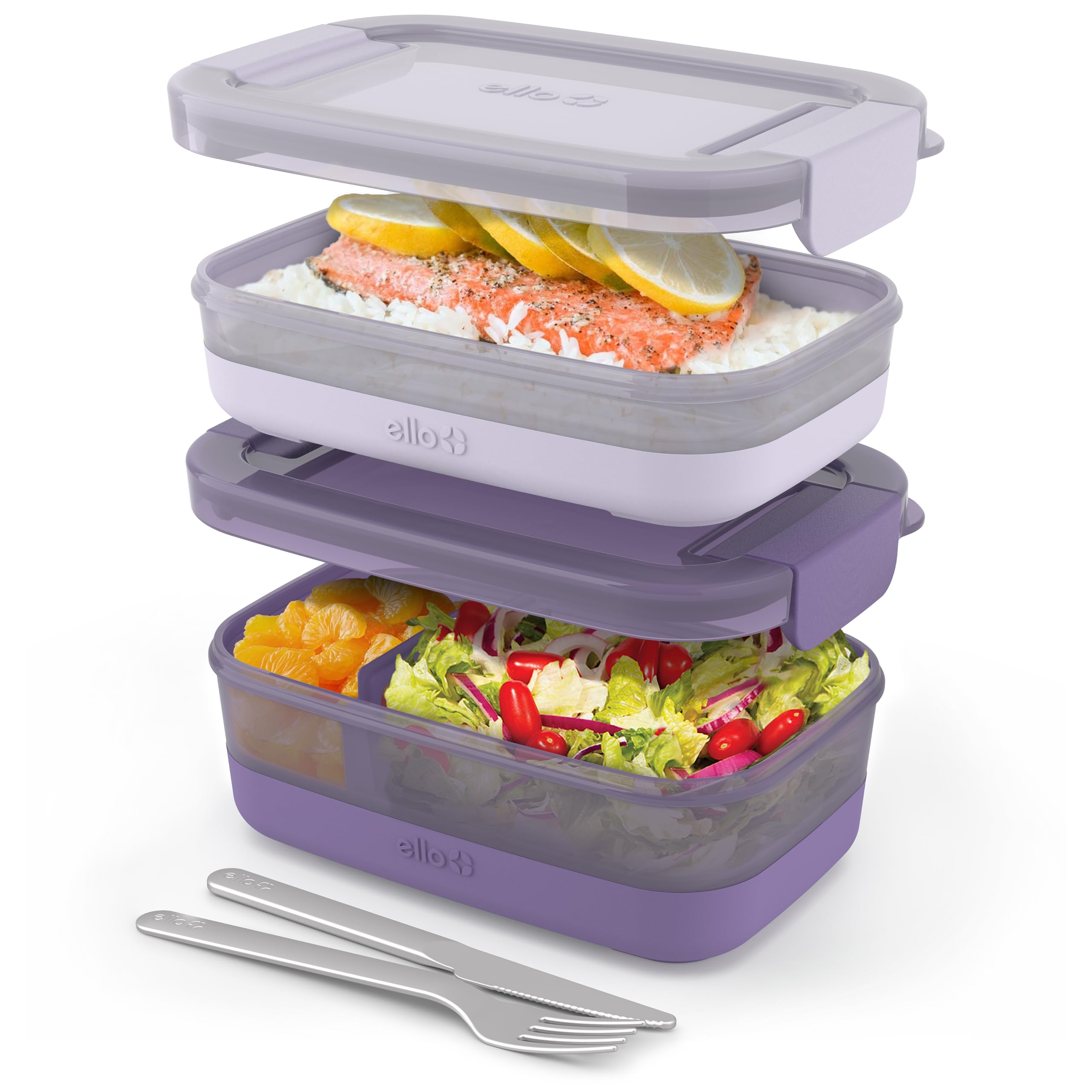 Foto 2 pulgar | Lonchera Bento Box Para Almacenamiento De Alimentos Ello Wisteria, Paquete De 2 - Venta Internacional.