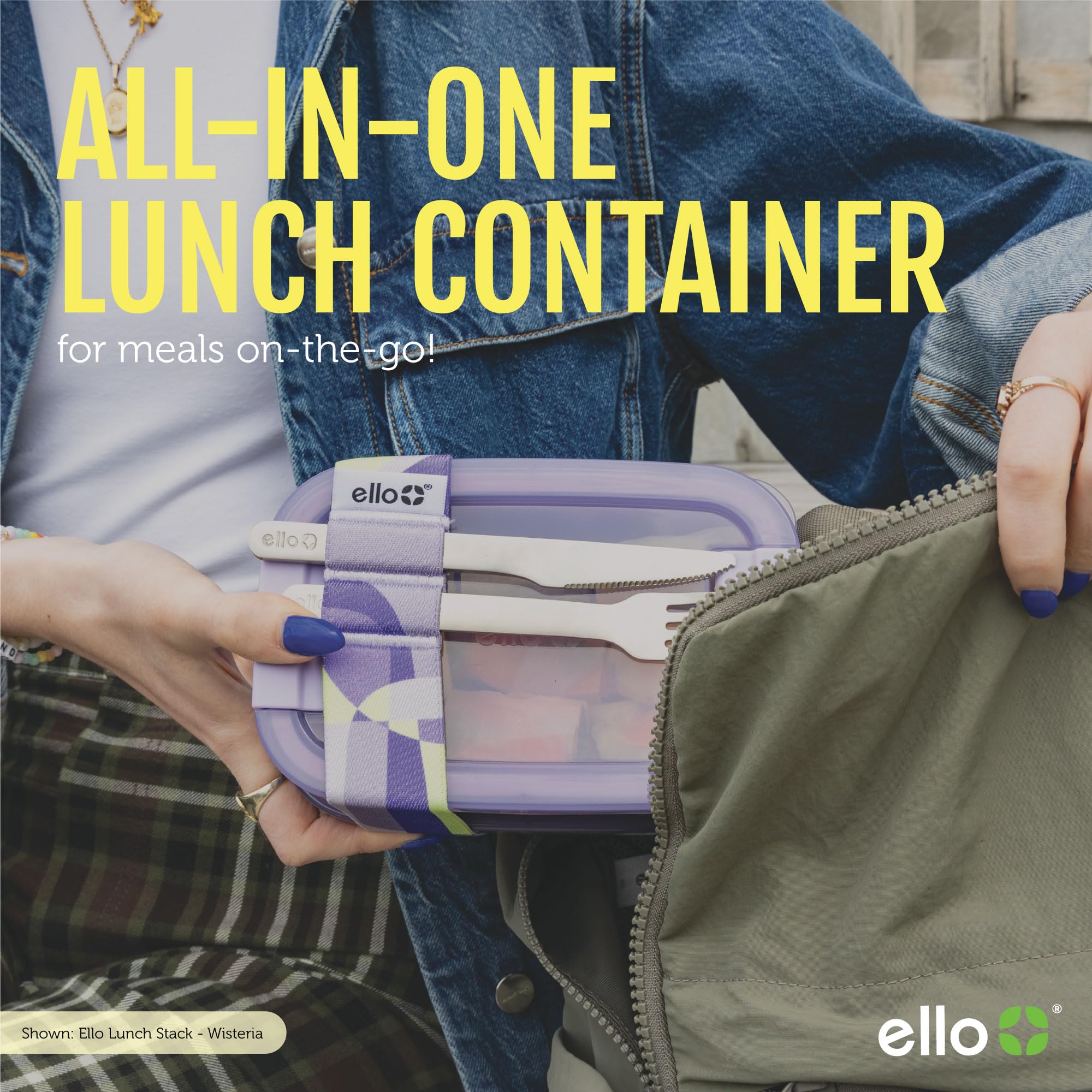 Foto 6 | Lonchera Bento Box Para Almacenamiento De Alimentos Ello Wisteria, Paquete De 2 - Venta Internacional.