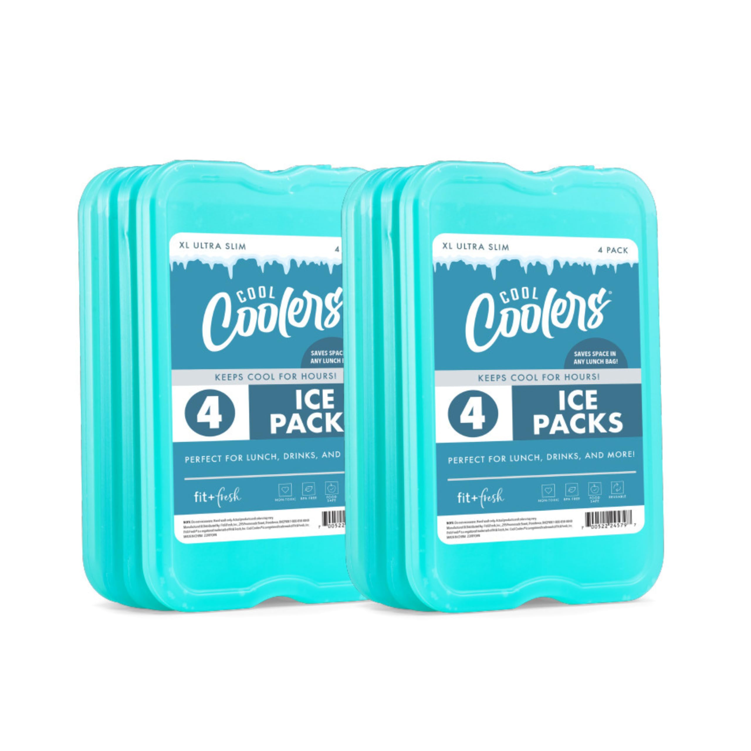 Foto 1 | Enfriadores Ice Packs Fit + Fresh Cool, Reutilizables, Xl, Delgados, 8 Unidades, Color Verde - Venta Internacional.