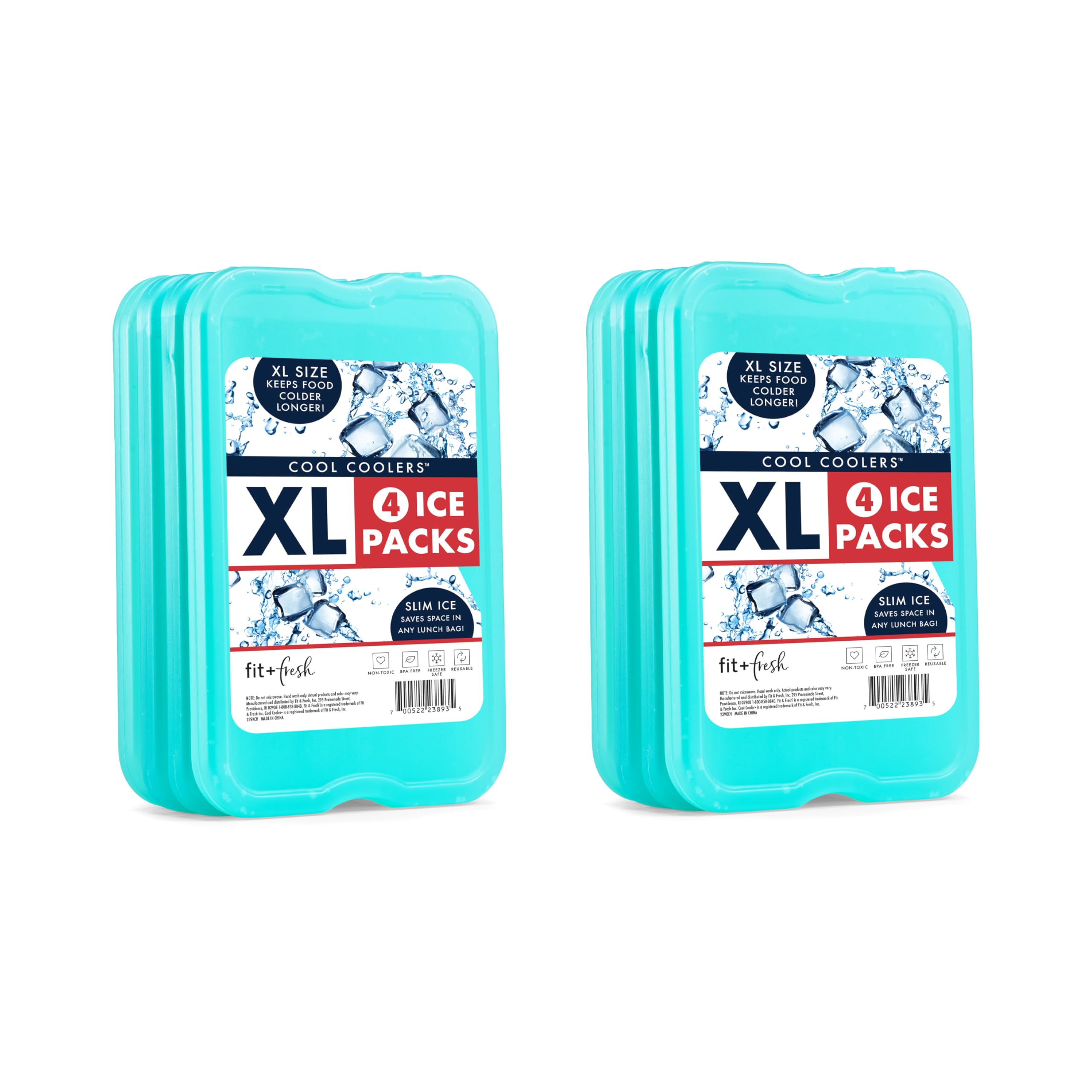 Foto 3 pulgar | Enfriadores Ice Packs Fit + Fresh Cool, Reutilizables, Xl, Delgados, 8 Unidades, Color Verde - Venta Internacional.