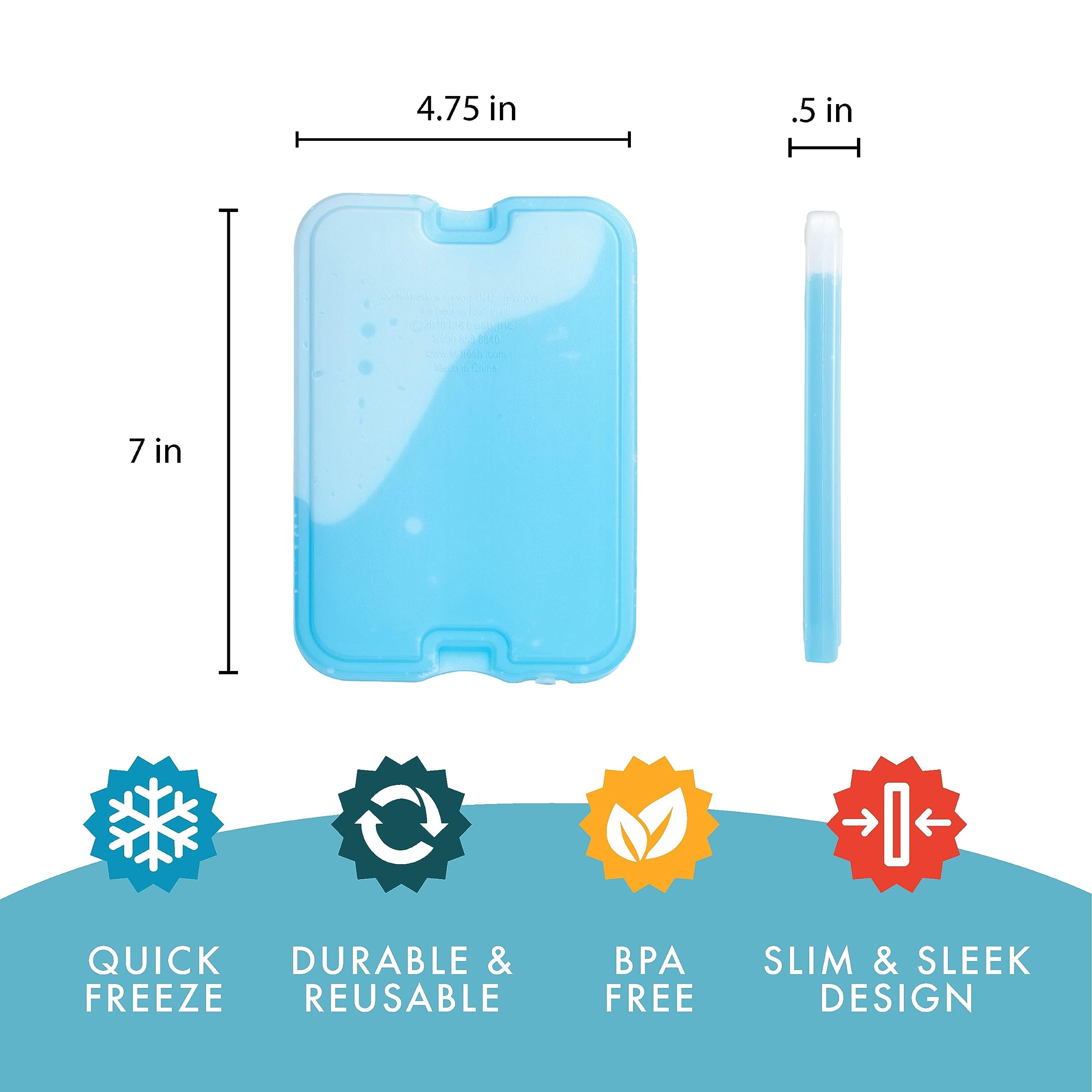 Foto 5 pulgar | Enfriadores Ice Packs Fit + Fresh Cool, Reutilizables, Xl, Delgados, 8 Unidades, Color Verde - Venta Internacional.
