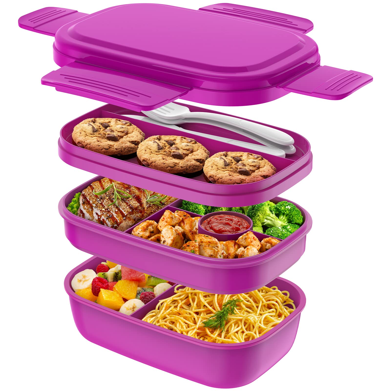 Foto 2 pulgar | Fiambrera Bento Box Hometall Para Adultos De 1900 Ml Con Juego De Utensilios - Venta Internacional.
