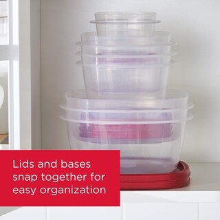 Foto 4 | Set De Almacenamiento De Alimentos Rubbermaid, 16 Piezas, Plástico Sin Bpa, Rojo - Venta Internacional.