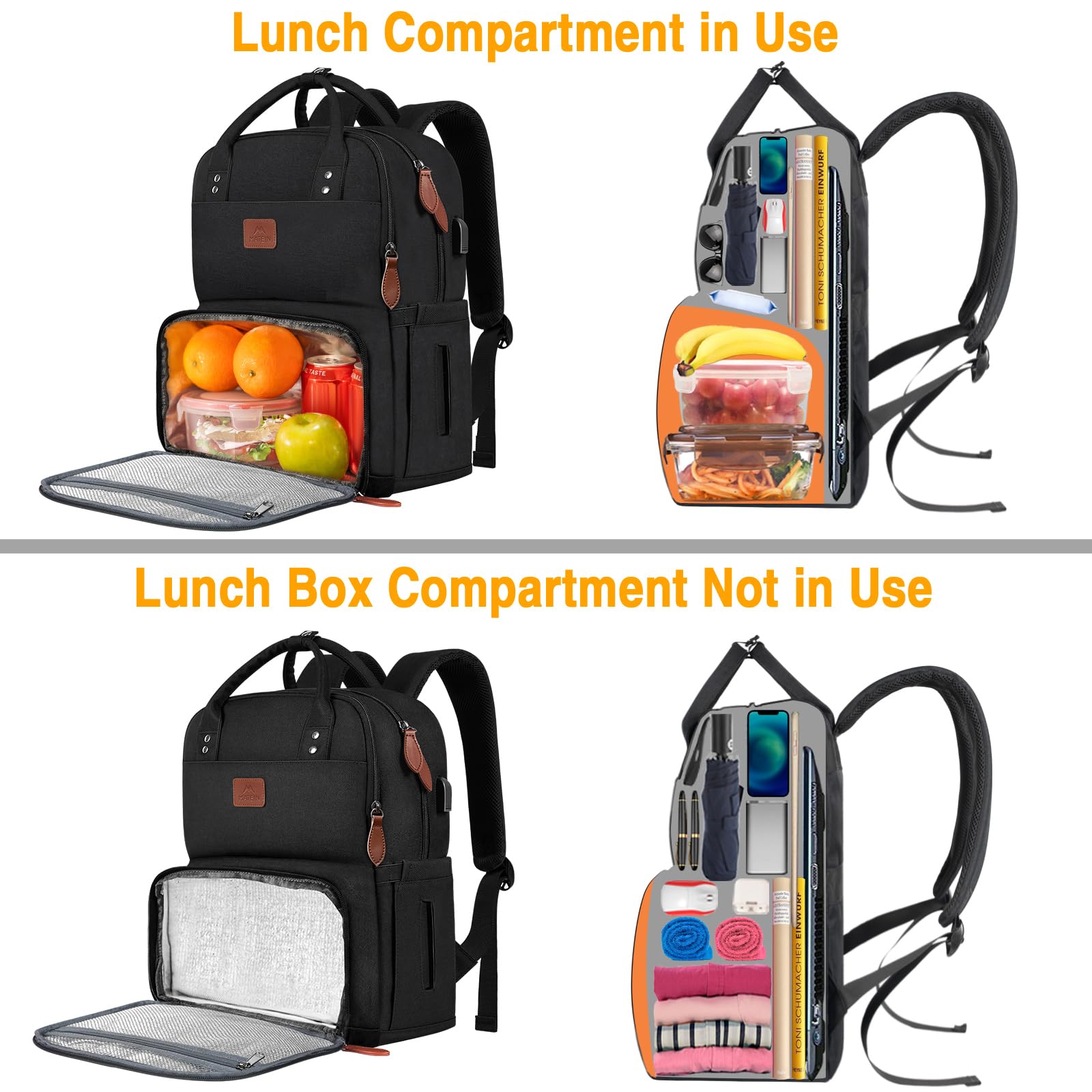 Foto 5 | Mochila De Almuerzo Matein De 17 Pulgadas Con Compartimento Frigorífico - Venta Internacional.