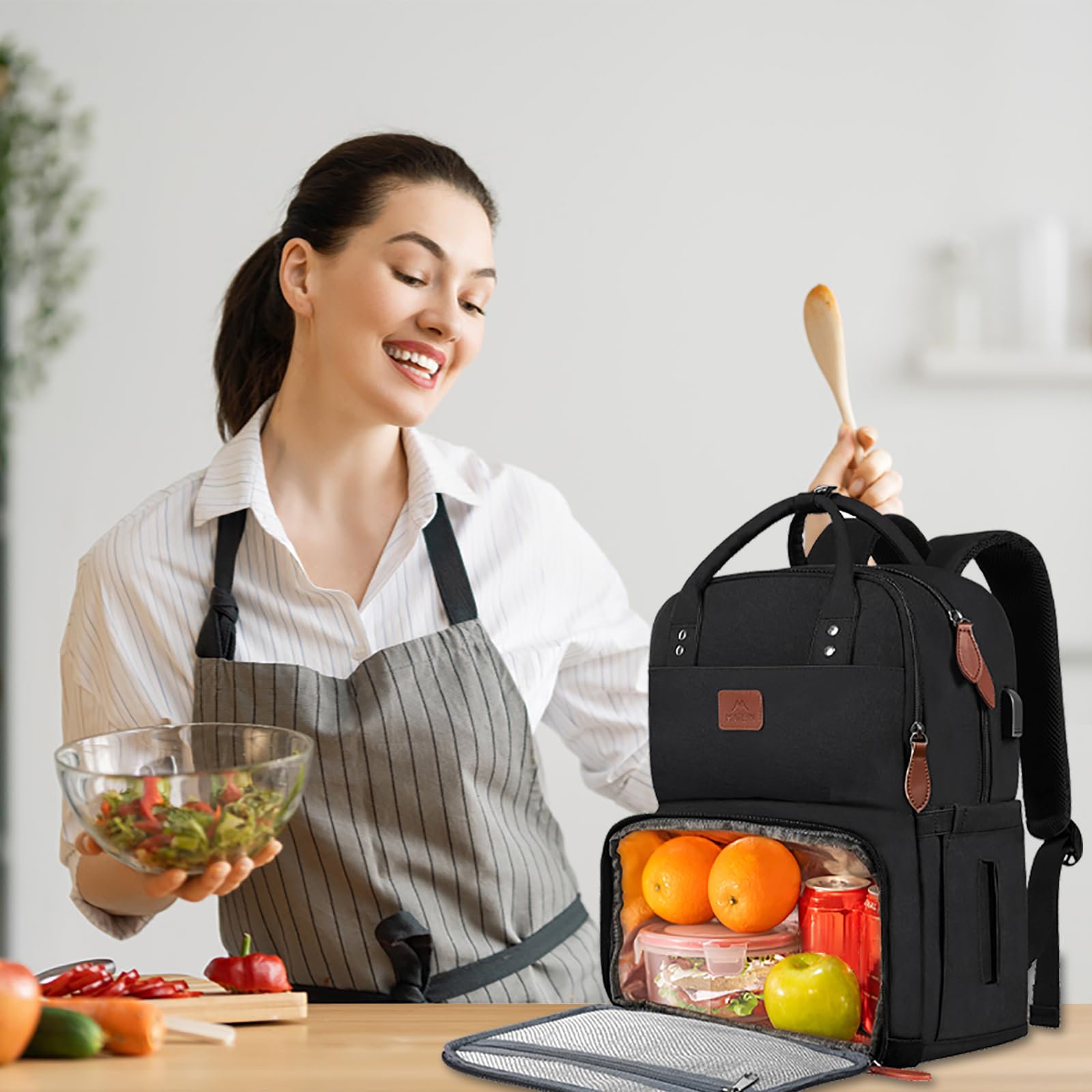 Foto 7 | Mochila De Almuerzo Matein De 17 Pulgadas Con Compartimento Frigorífico - Venta Internacional.