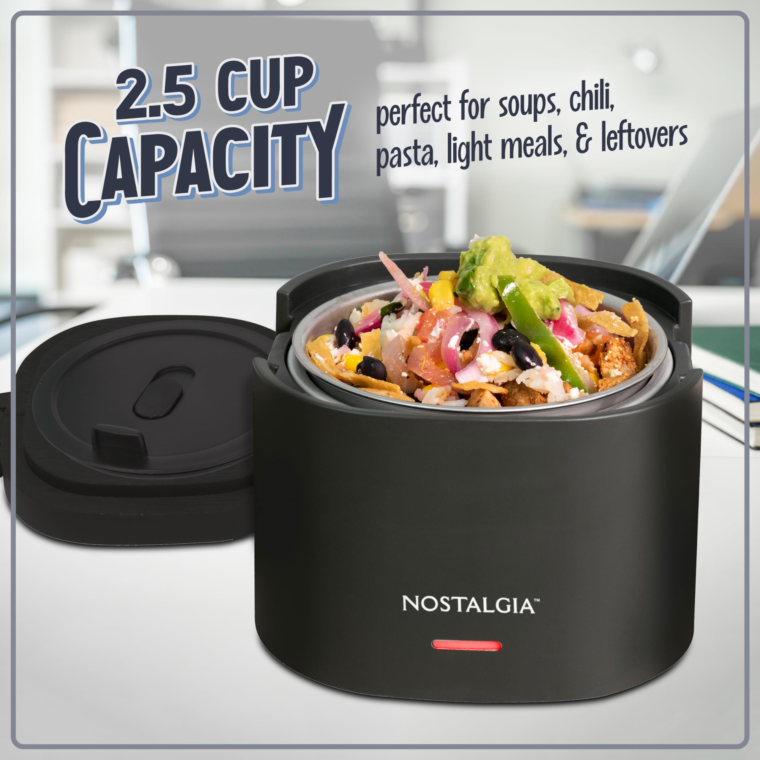 Foto 5 pulgar | Lonchera Eléctrica Con Calefacción Nostalgia, Portátil, 600 Ml, Negra - Venta Internacional.