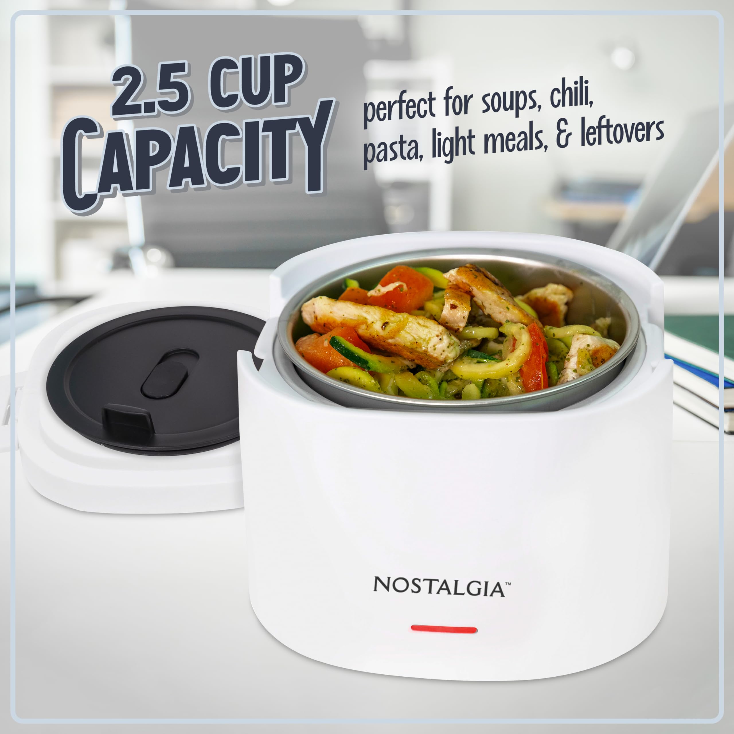 Foto 5 pulgar | Lonchera Eléctrica Con Calefacción Nostalgia, Portátil, 600 Ml, Color Blanco - Venta Internacional.