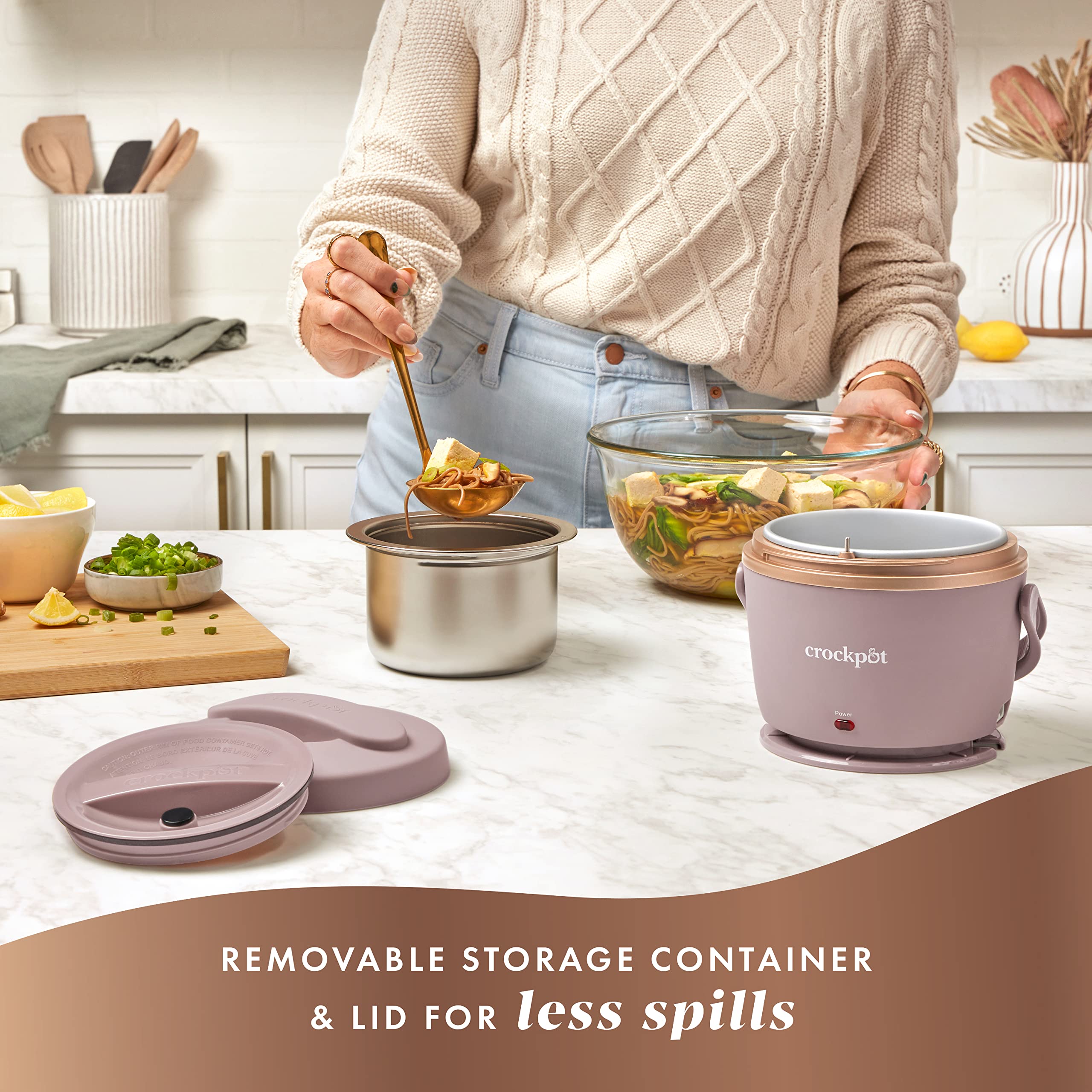 Foto 5 pulgar | Fiambrera Eléctrica Crock-pot, 600 Ml, Portátil, Para Calentar Alimentos, Color Rosa - Venta Internacional.