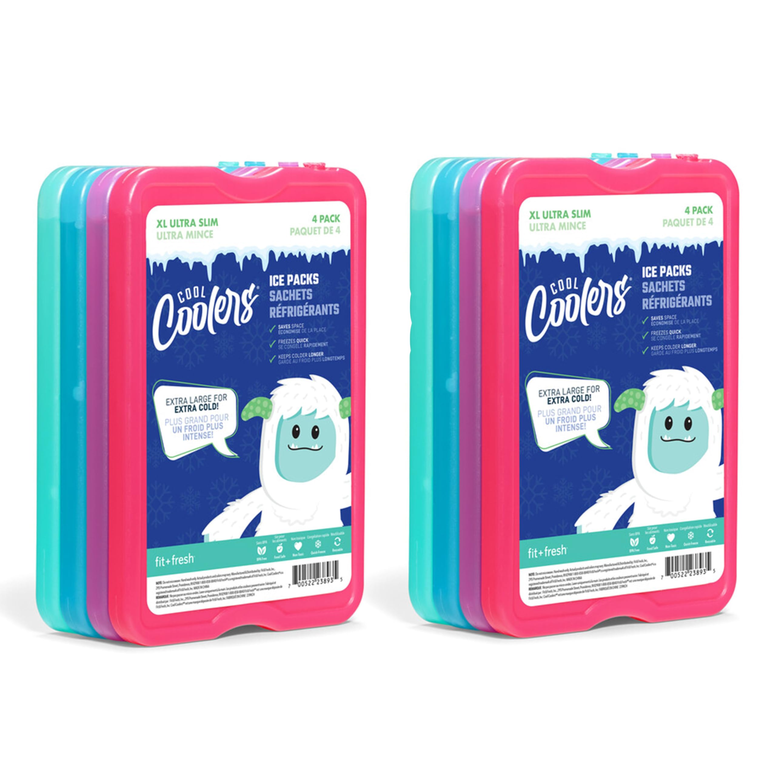 Foto 2 pulgar | Enfriadores Ice Packs Fit + Fresh Cool Reutilizables Xl, Paquete De 8 Unidades, Multicolor - Venta Internacional.