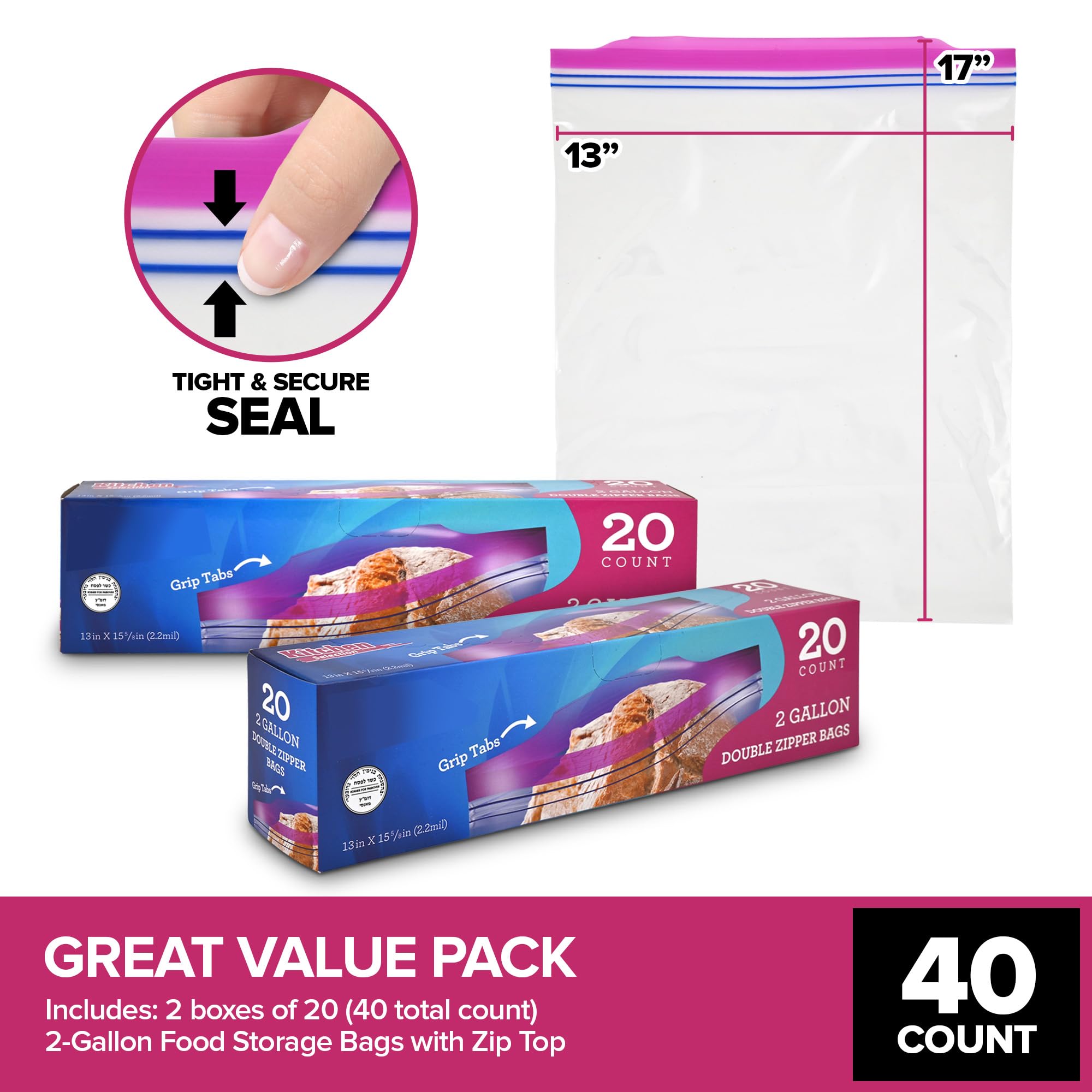 Foto 3 pulgar | Bolsas Para Congelador Stock Your Home De 2 Galones X 40 Con Caja Dispensadora - Venta Internacional.