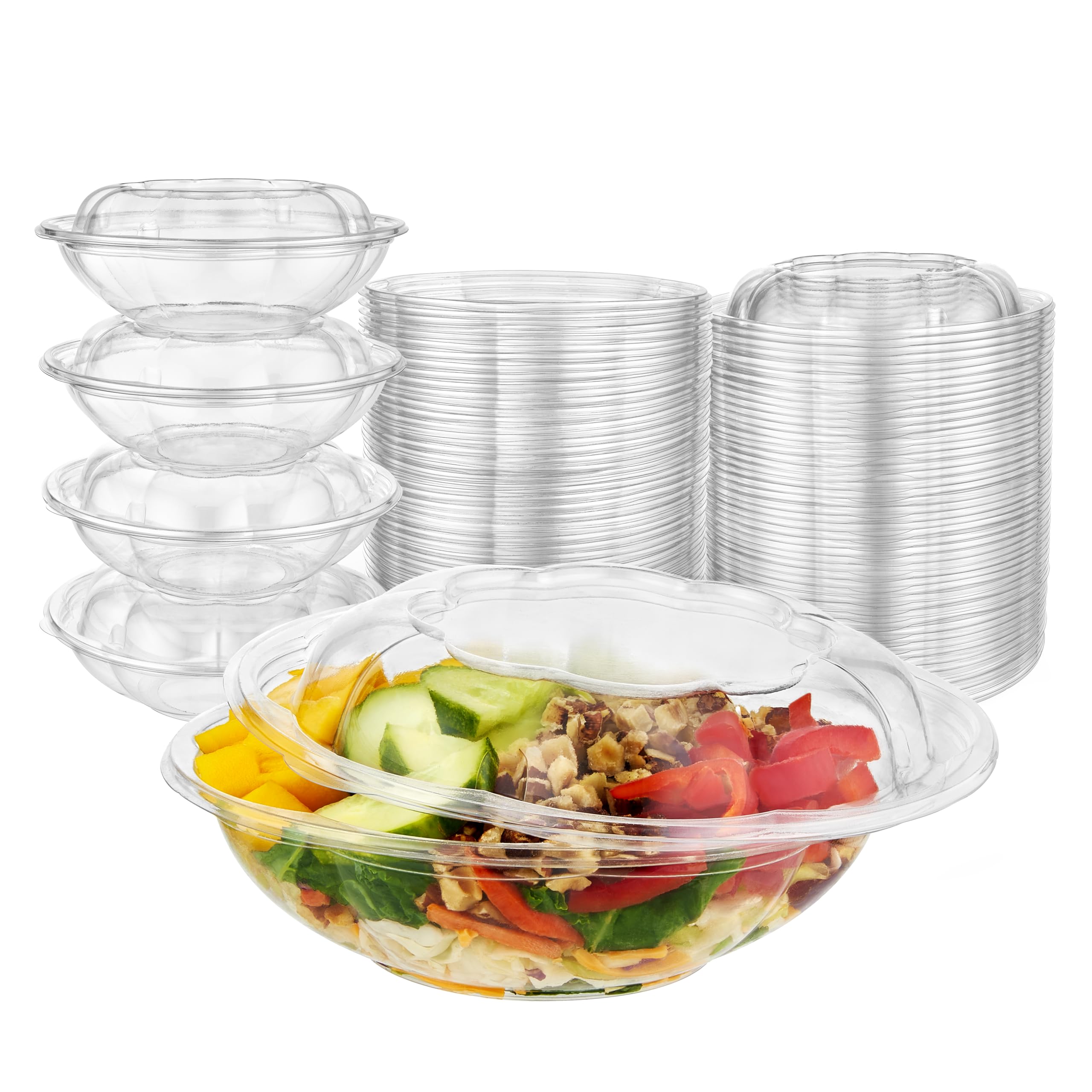 Foto 2 pulgar | Ensaladeras Stock Your Home De Plástico Transparente De 500 Ml Con Tapas, Paquete De 50 - Venta Internacional.