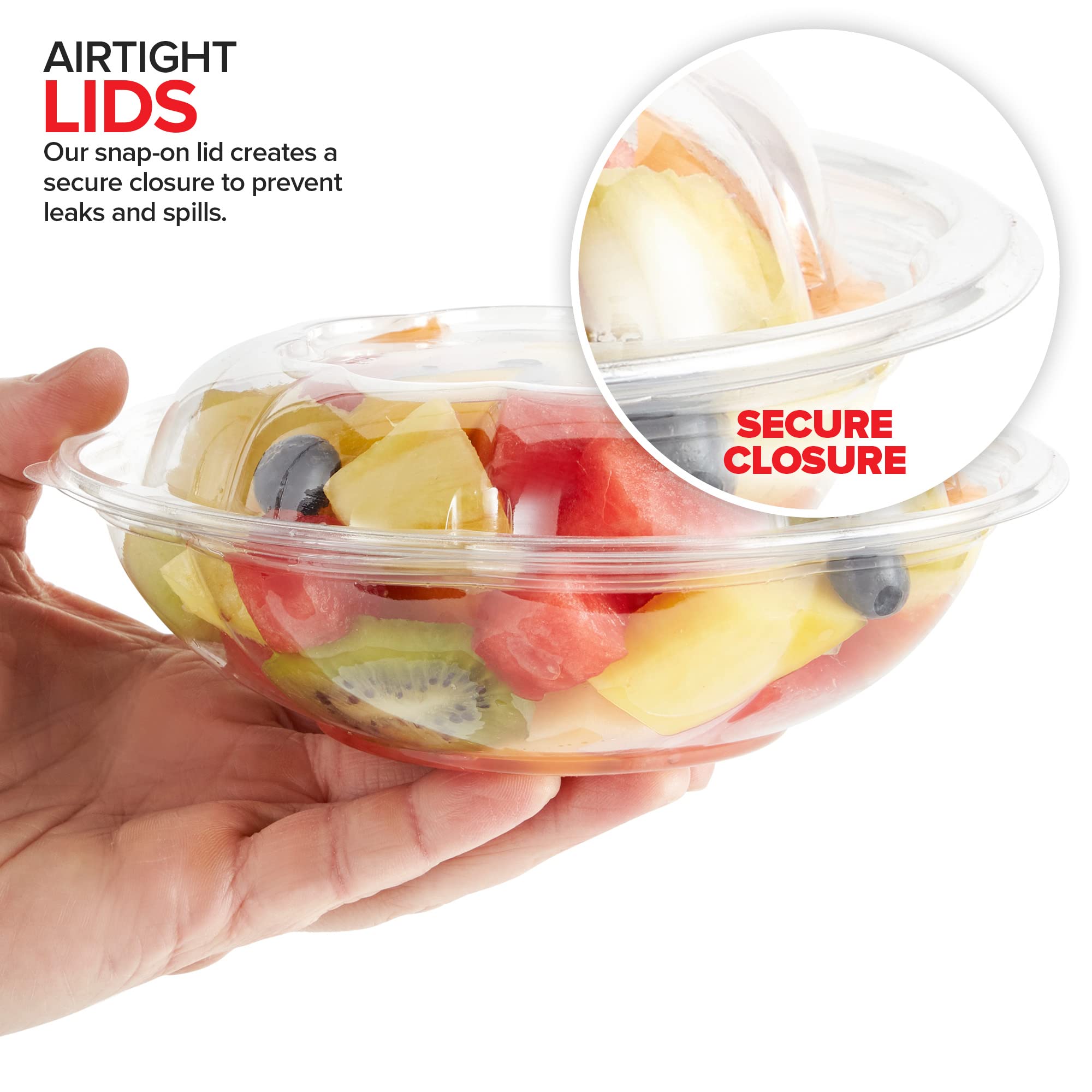 Foto 5 pulgar | Ensaladeras Stock Your Home De Plástico Transparente De 500 Ml Con Tapas, Paquete De 50 - Venta Internacional.