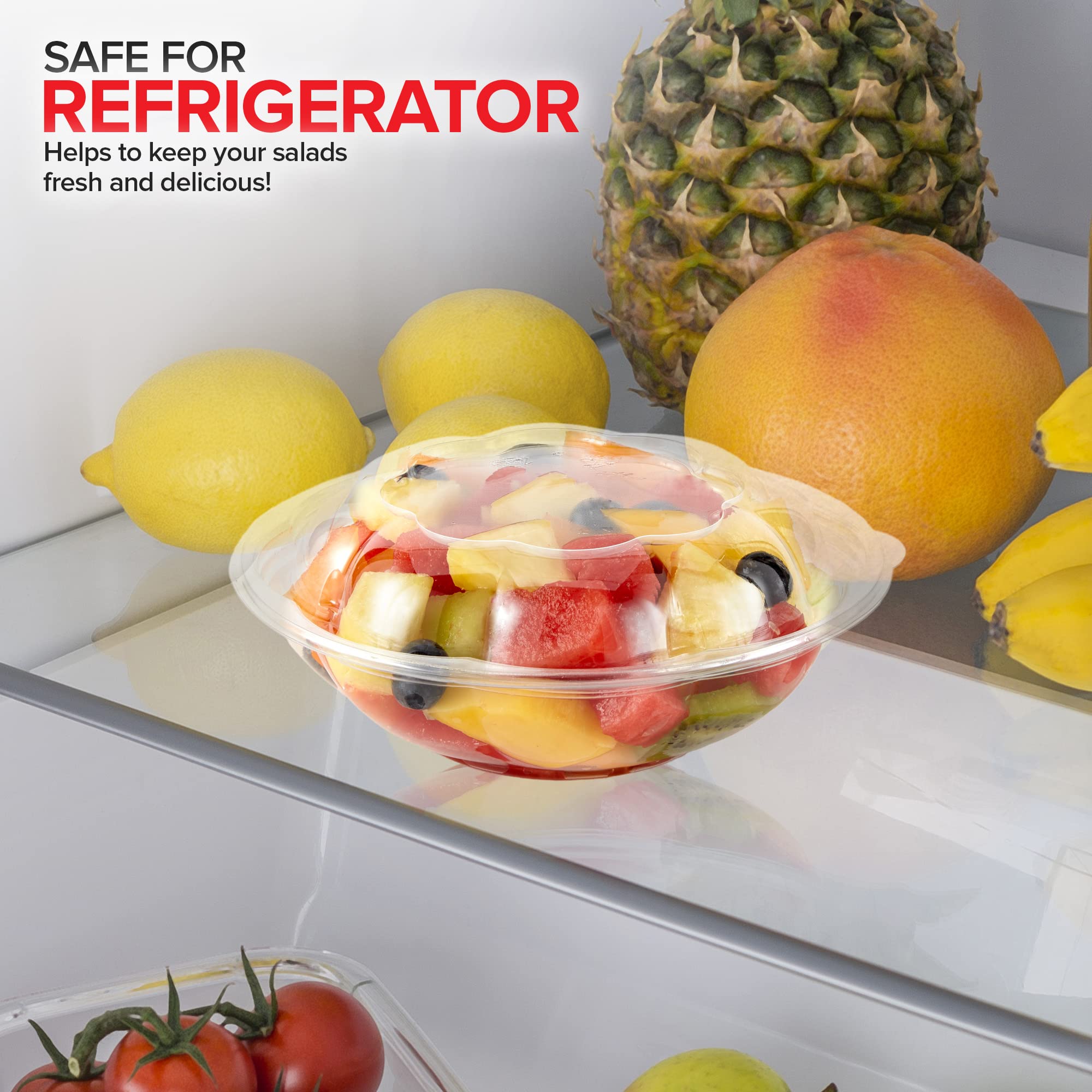 Foto 7 | Ensaladeras Stock Your Home De Plástico Transparente De 500 Ml Con Tapas, Paquete De 50 - Venta Internacional.