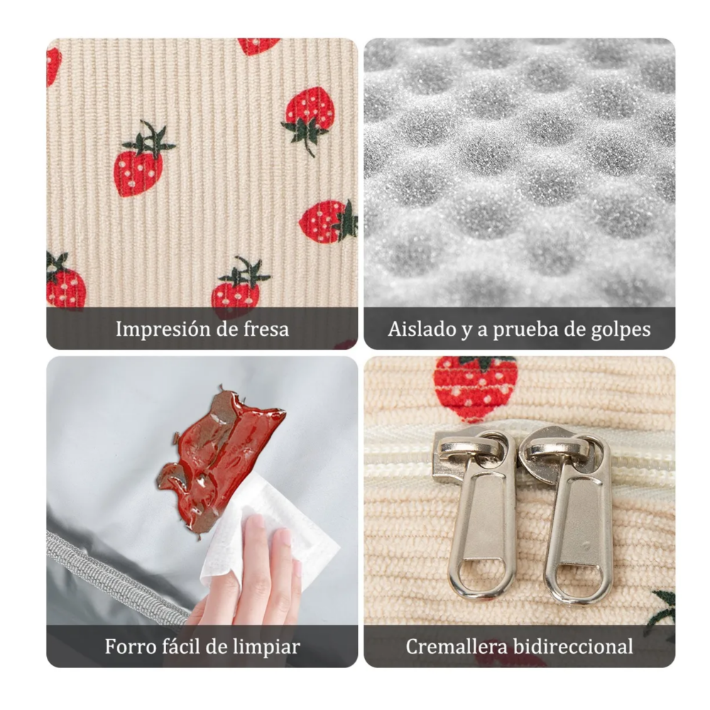 Foto 4 | Moda Bolsa De Almuerzo Mordisco De Amor Lab.g  Beige Fresas