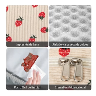 Foto 4 | Moda Bolsa De Almuerzo Mordisco De Amor Lab.g Beige Fresas