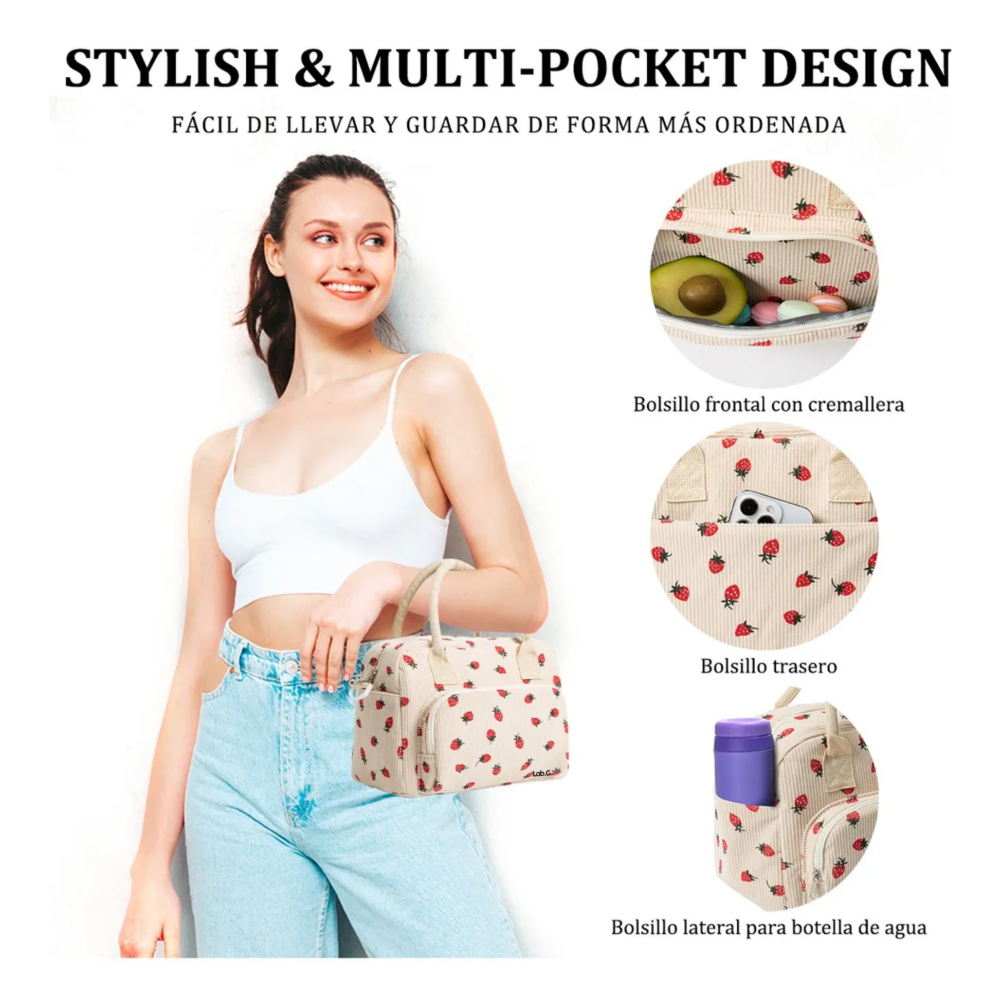 Foto 5 | Moda Bolsa De Almuerzo Mordisco De Amor Lab.g  Beige Fresas