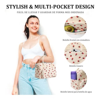 Foto 5 | Moda Bolsa De Almuerzo Mordisco De Amor Lab.g Beige Fresas