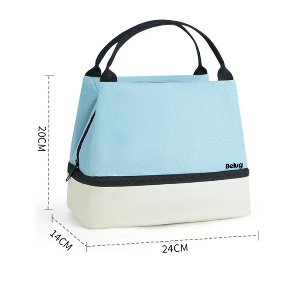 Foto 3 pulgar | Lonchera Térmica Bolsa Belug  Azul  Beige
