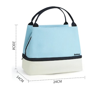 Foto 2 | Lonchera Térmica Bolsa Belug Azul Beige