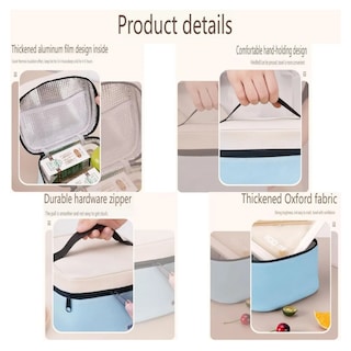 Foto 3 | Lonchera Térmica Bolsa Belug Azul Beige