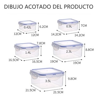 Foto 2 | Contenedores Plástico Sellado Profesionalmente Alta Capacidad Lab.g Transparente