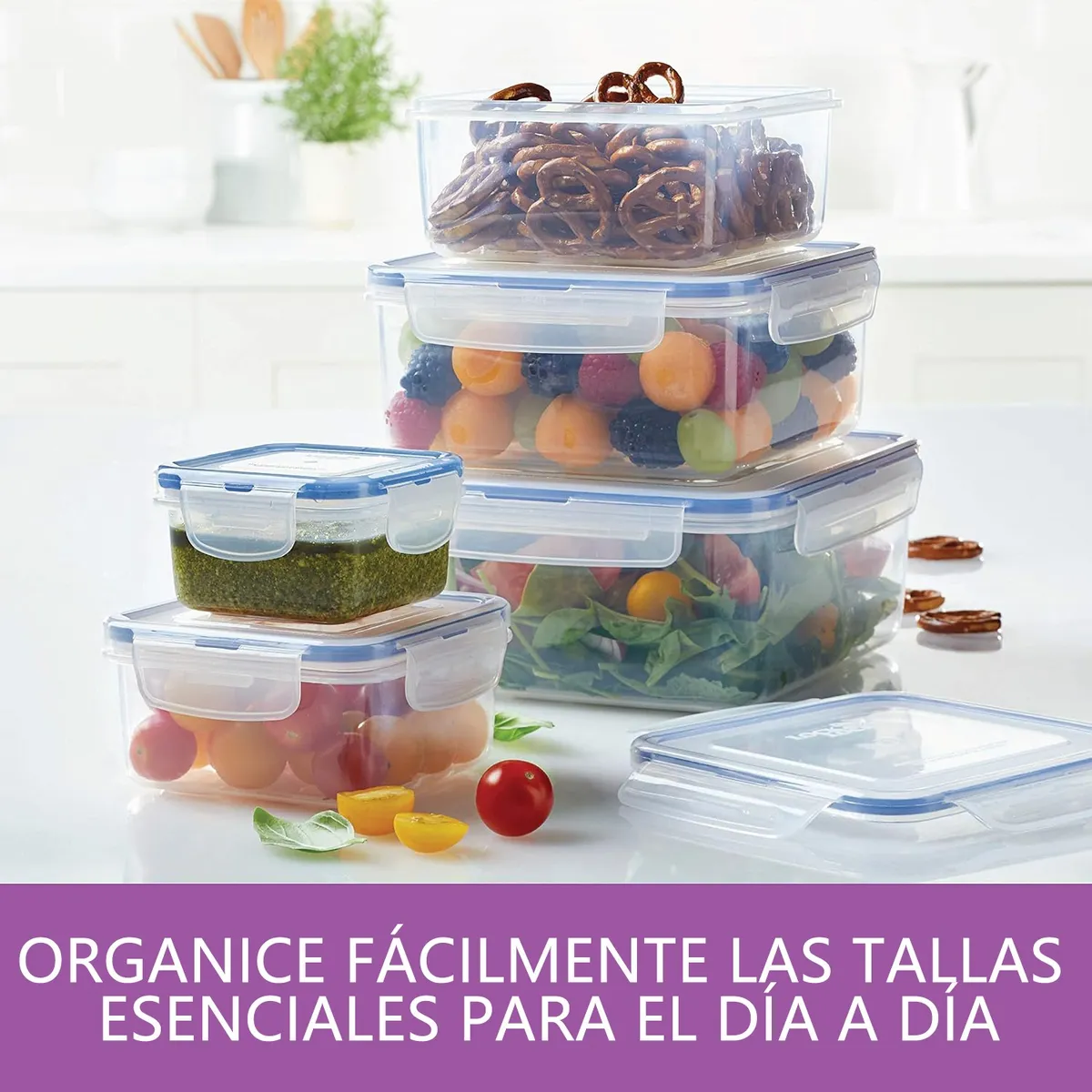 Foto 3 | Contenedores Plástico Sellado Profesionalmente Alta Capacidad Lab.g Transparente