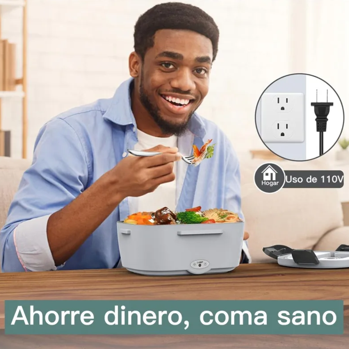 Foto 5 pulgar | Lonchera Eléctrica Y Portátil C/calentador De Alimentos 1.5 L Lab.g Verde