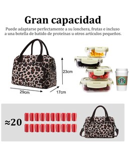 Foto 5 | Bolsa De Almuerzo De Gran Capacidad Termica Color Leopardo