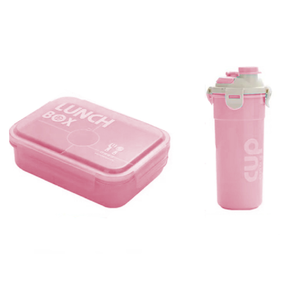Foto 2 pulgar | Lunch Box Con Divisiones Vaso Antiderrames Cubierto Aleissi 701431 Rosa