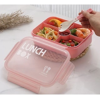 Foto 3 | Lunch Box Con Divisiones Vaso Antiderrames Cubierto Aleissi 701431 Rosa