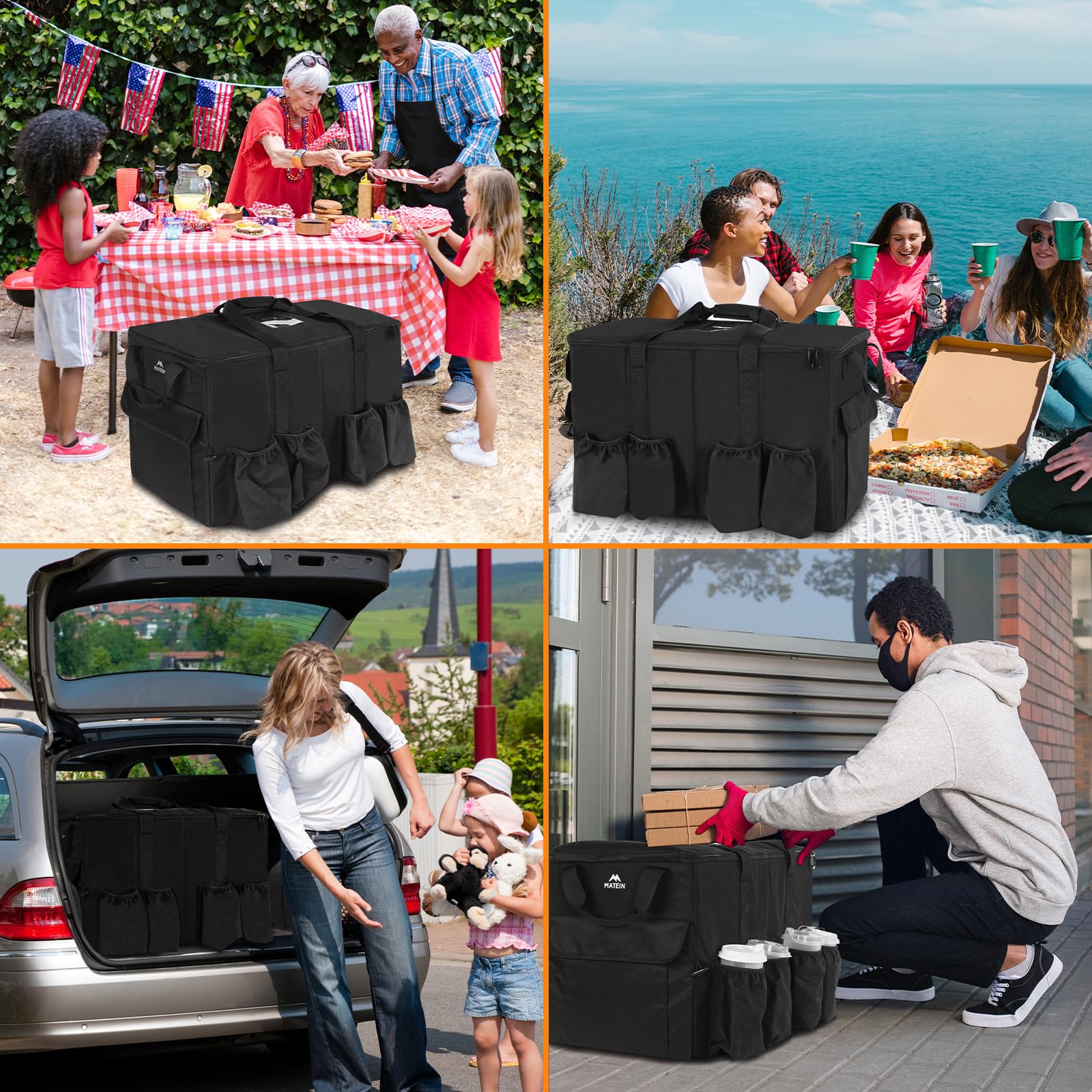 Foto 6 | Bolsa De Entrega De Alimentos Matein Xxl 68l  Resistente Al Agua  Negra - Venta Internacional.
