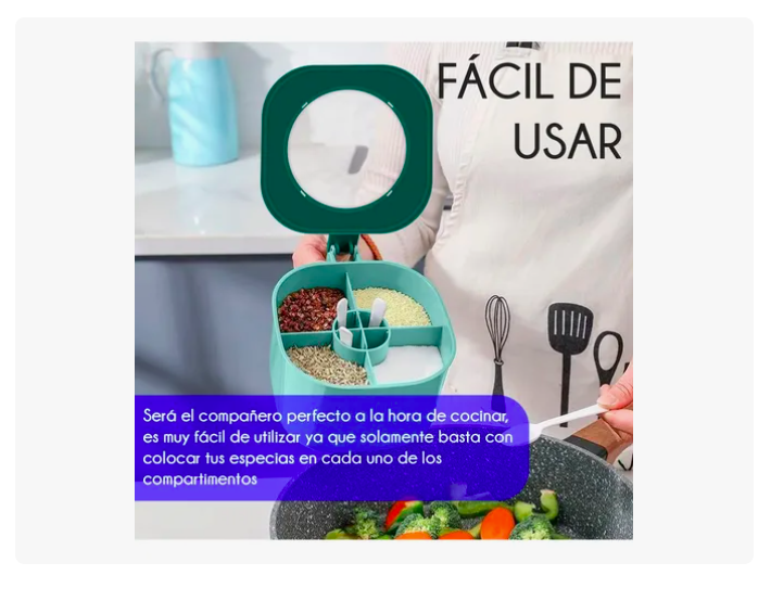 Foto 4 pulgar | Especiero Xtellar  Organizador Para Condimentos 4 En 1 Con Cuchara
