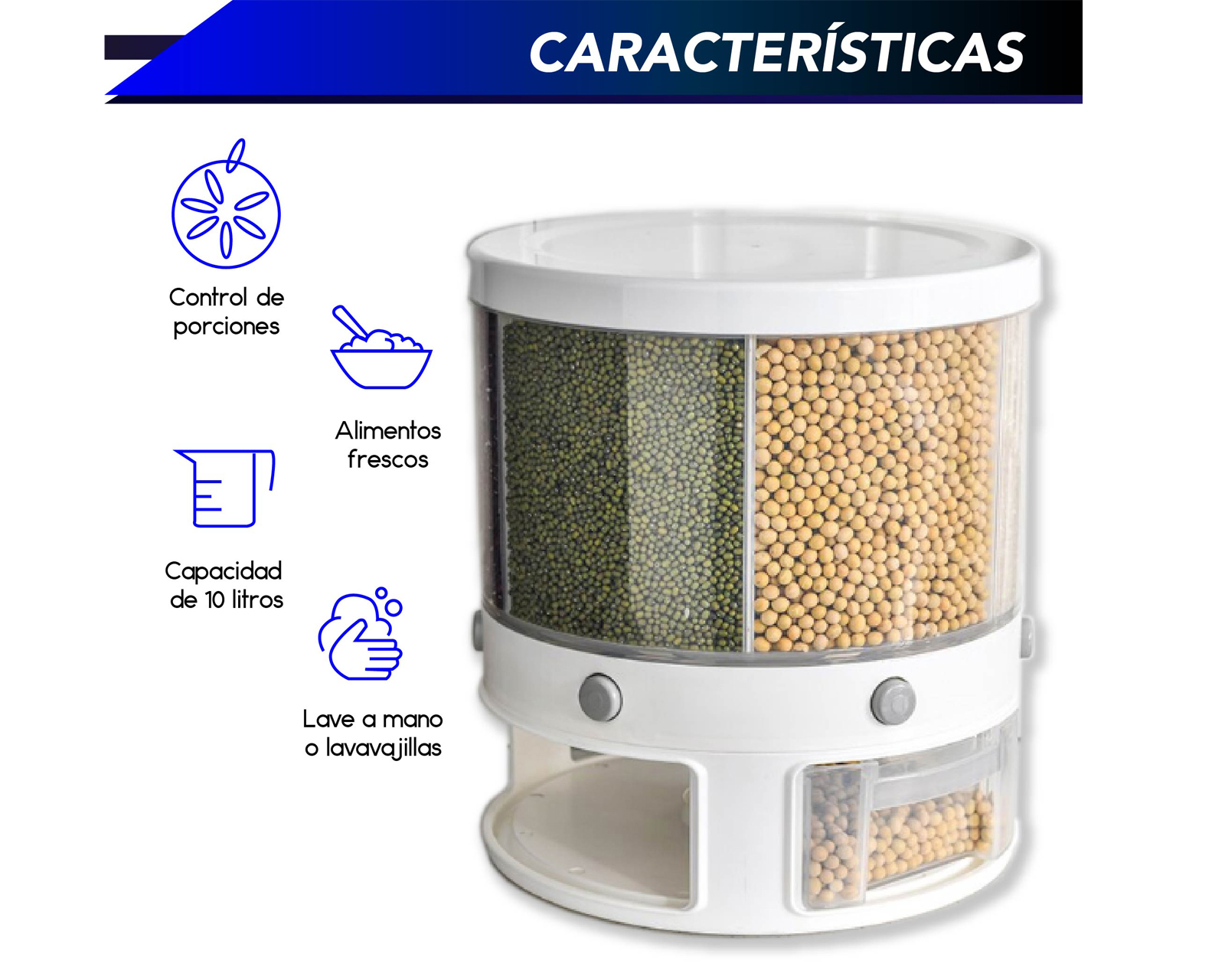 Foto 4 pulgar | Dispensador de Semillas Rd Royal Cook de 10 l con 6 Divisiones