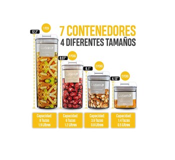 Foto 2 | Contenedores Herméticos Lutema Para Almacenamiento De Alimentos