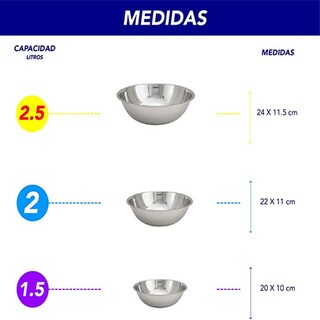 Foto 2 | Juego de Tazones Chic Fantasy para Mezclar 6 pz de Acero Inoxidable