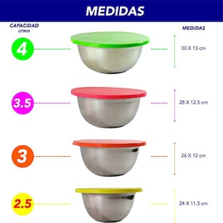 Foto 3 | Juego de Bowls con Tapa y Rallador Rd Royal Cook 6 piezas