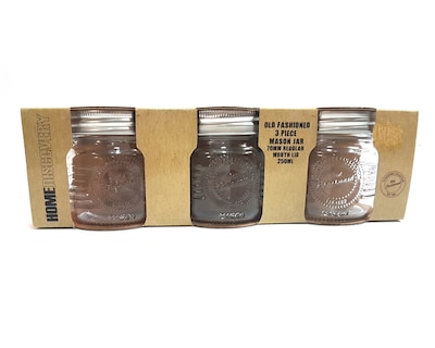 Foto 1 | Set 3 Frascos Tapa Enrroscable Mason Jar 250 Ml Nv-1006