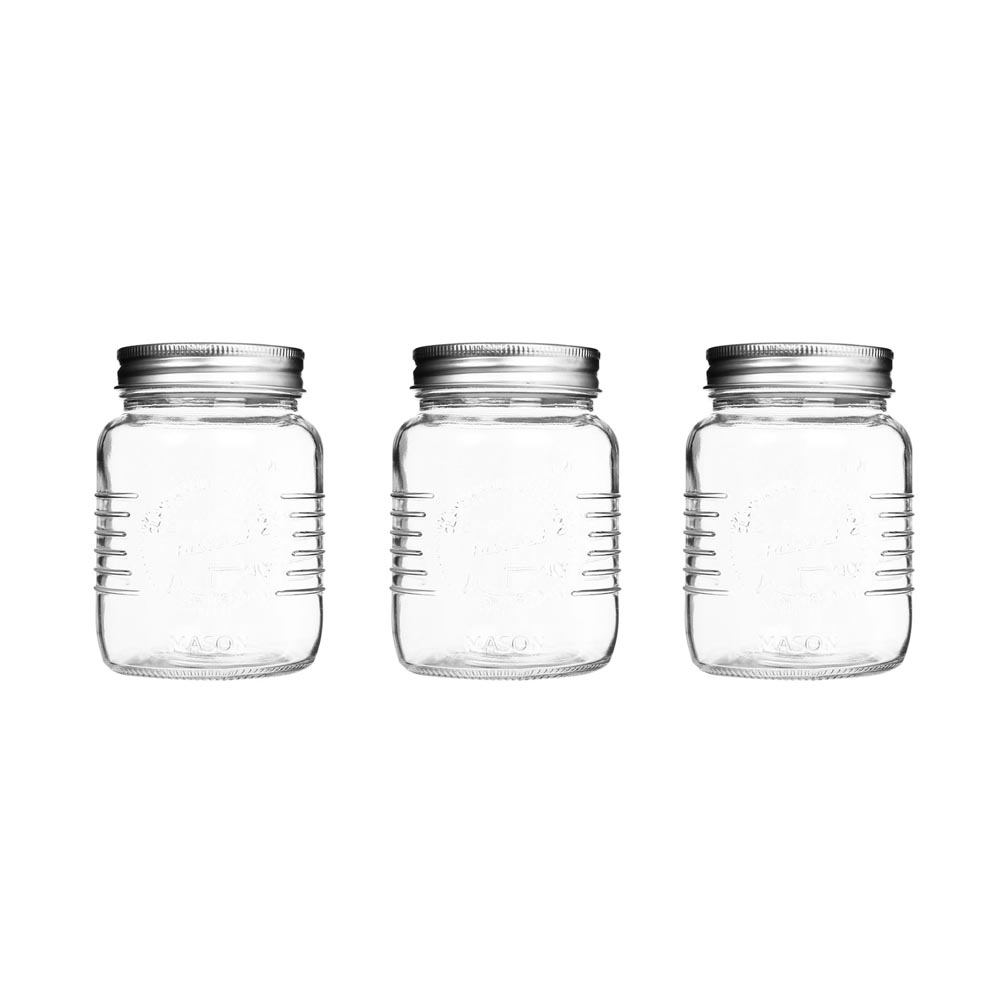 Foto 1 | Set 3 Frascos Tapa Enroscable Mason Jar Medio Litro Nv-1005