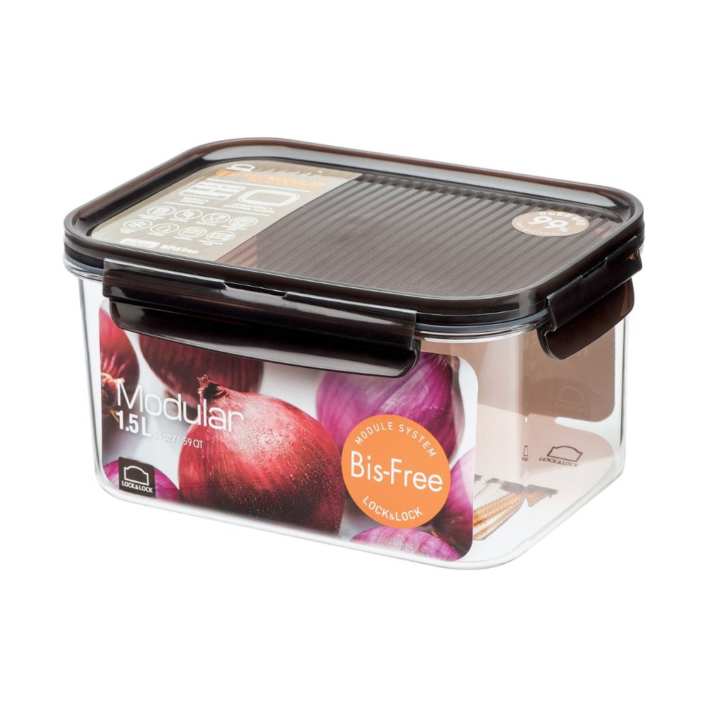 Contenedor Hermético Modular Bisfree Lock & Lock LBF405 Transparente 1.5 L
