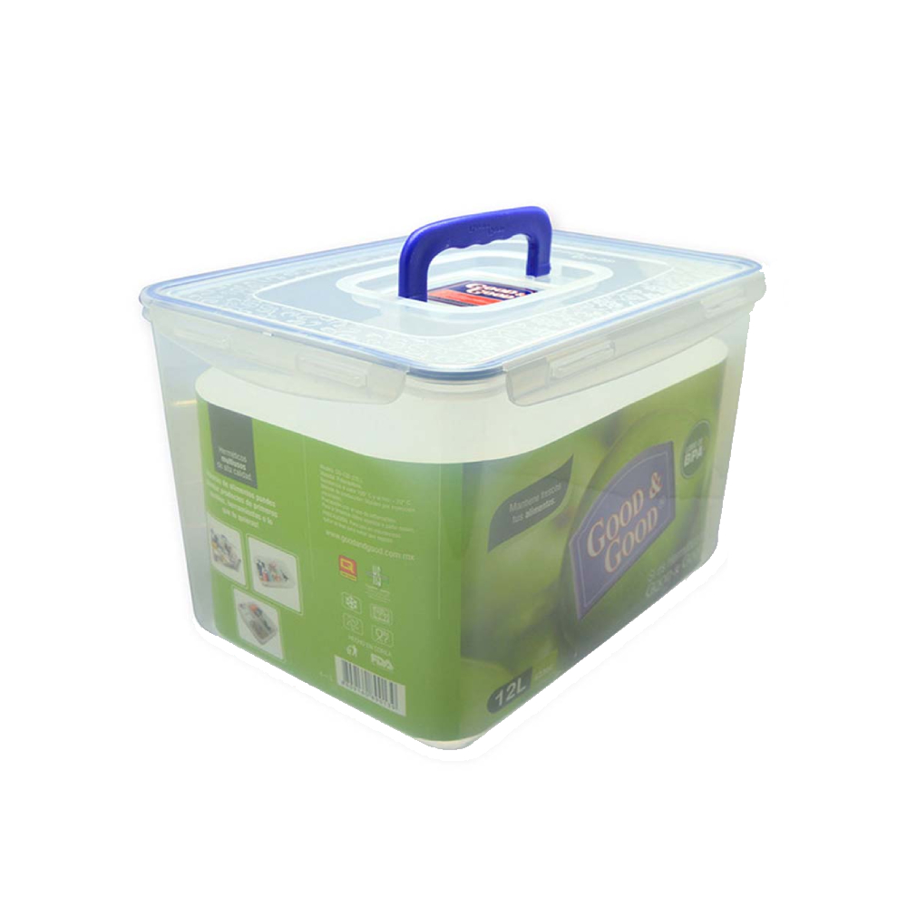 Recipiente Con Tapa Hermética Con Asas 12l