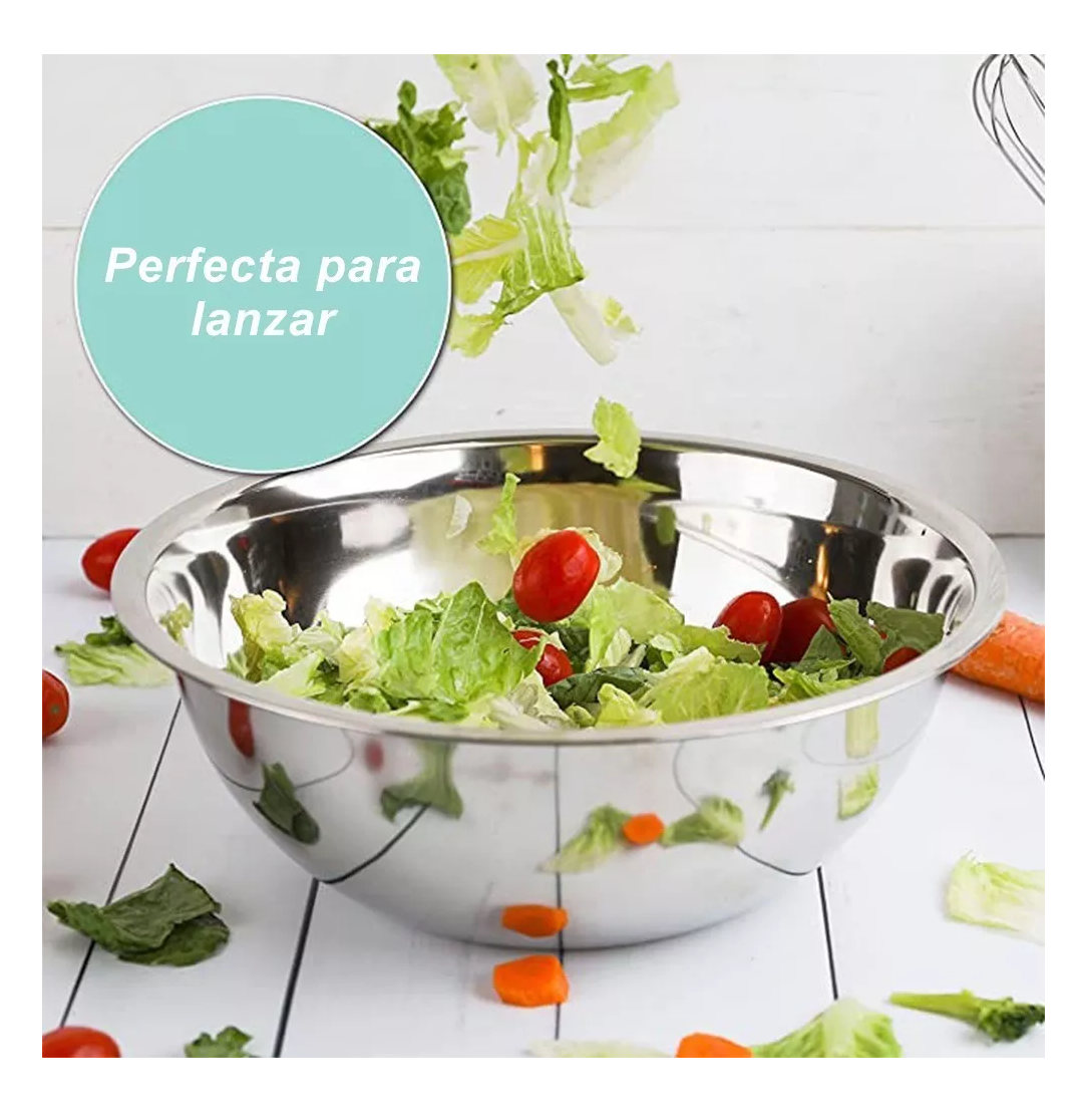 Foto 6 pulgar | Juego De Tazones De Grado Alimenticio De Acero Inoxidable 5 Pcs, Plata