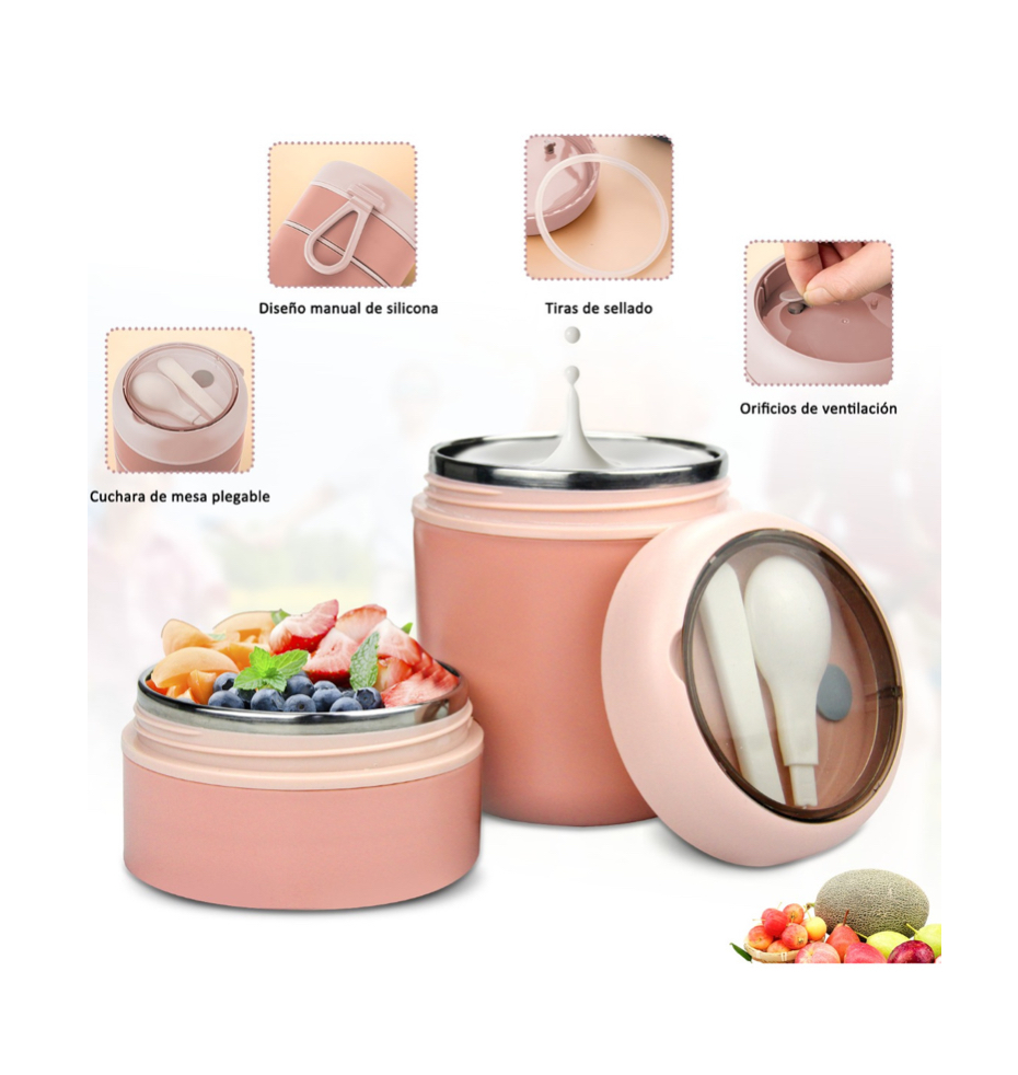 Foto 4 pulgar | Tupper Termico Rosa Claro De 710ml