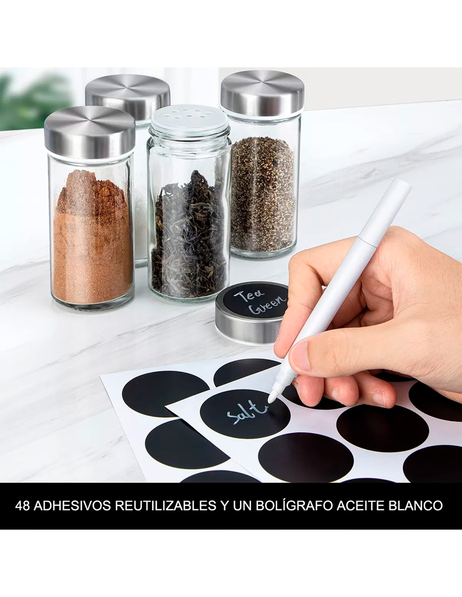 Foto 4 pulgar | Especiero Giratorio Acero Inoxidable Petukita Box Con 20 Frascos Organizadores