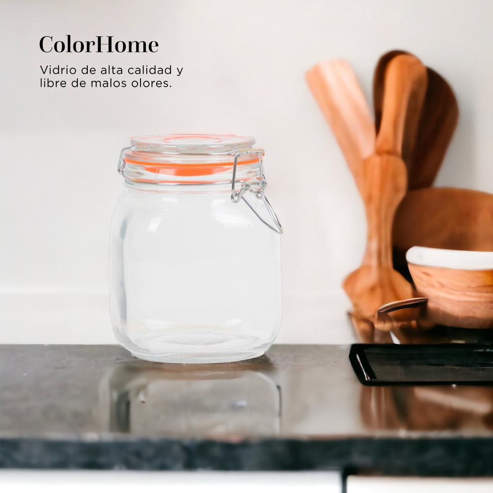 Foto 6 | Contenedor para Almacenaje ColorHome de Cristal Transparente con Tapa Hermética 1 L