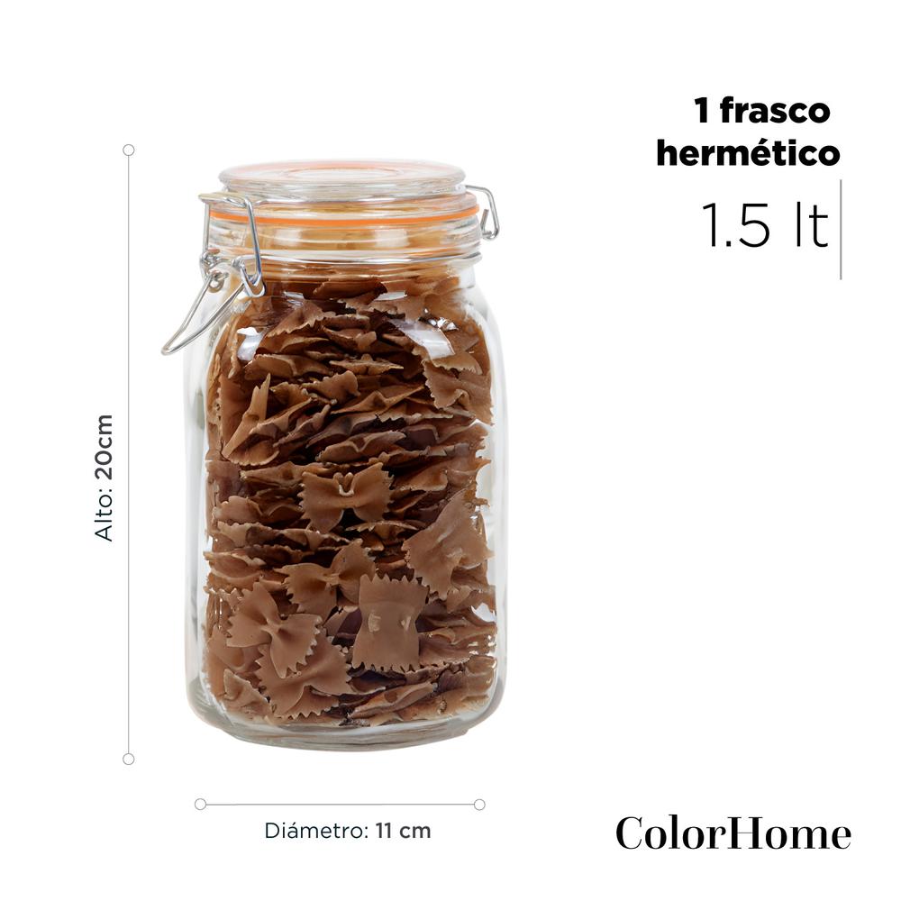 Foto 5 pulgar | Contenedor para Almacenaje ColorHome Cristal Transparente con Tapa Hermética 1.5 Litros